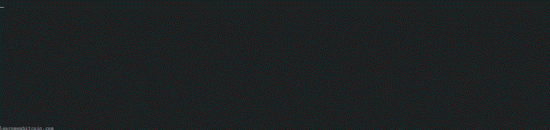 Animação de terminal mostrando uma conexão a um nó bitcoin e as mensagens sendo enviadas.